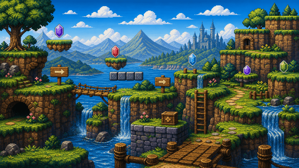 Super Mario on SNES: The Series Index for 16-Bit Collectors inline illustration of an original 16-bit platform scene.