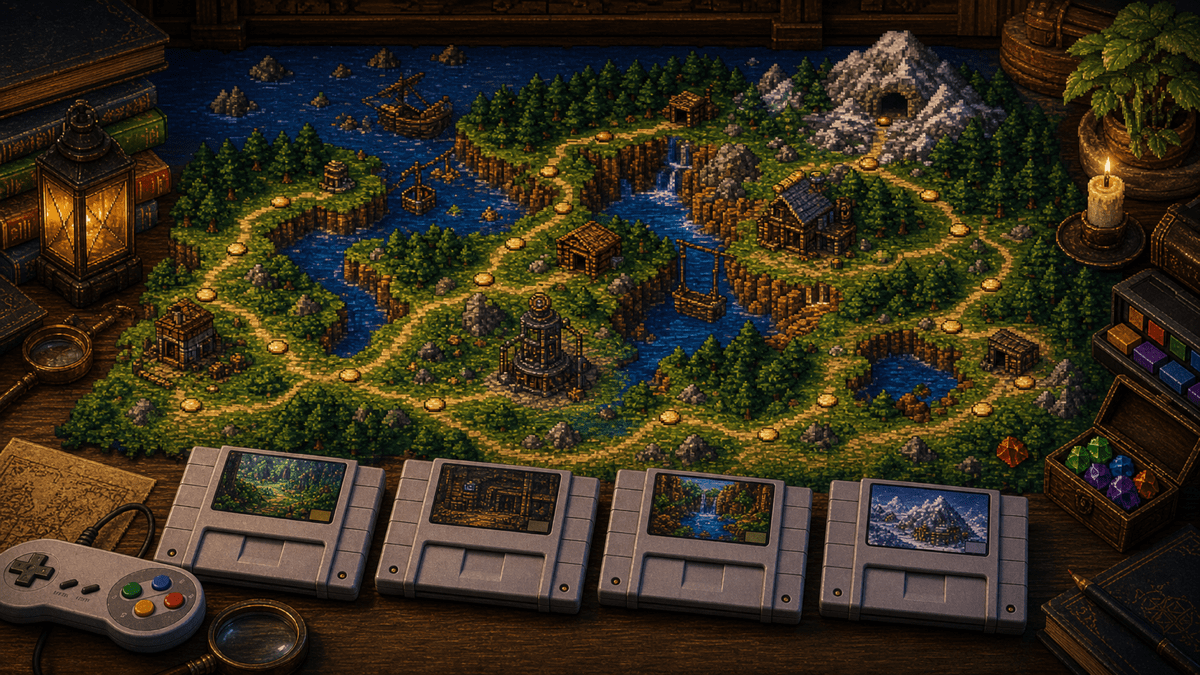 Donkey Kong Country 3: Map Progression and Late-SNES Ambition featured image in 16-bit jungle platformer collector style.