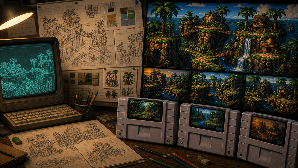 Donkey Kong Country Review: Why Pre-Rendered Graphics Still Matter featured image in 16-bit jungle platformer collector style.