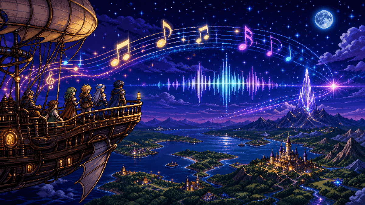 The Music of Final Fantasy: Why 16-Bit RPG Soundtracks Still Matter featured image in SNES retro gaming magazine cover style.