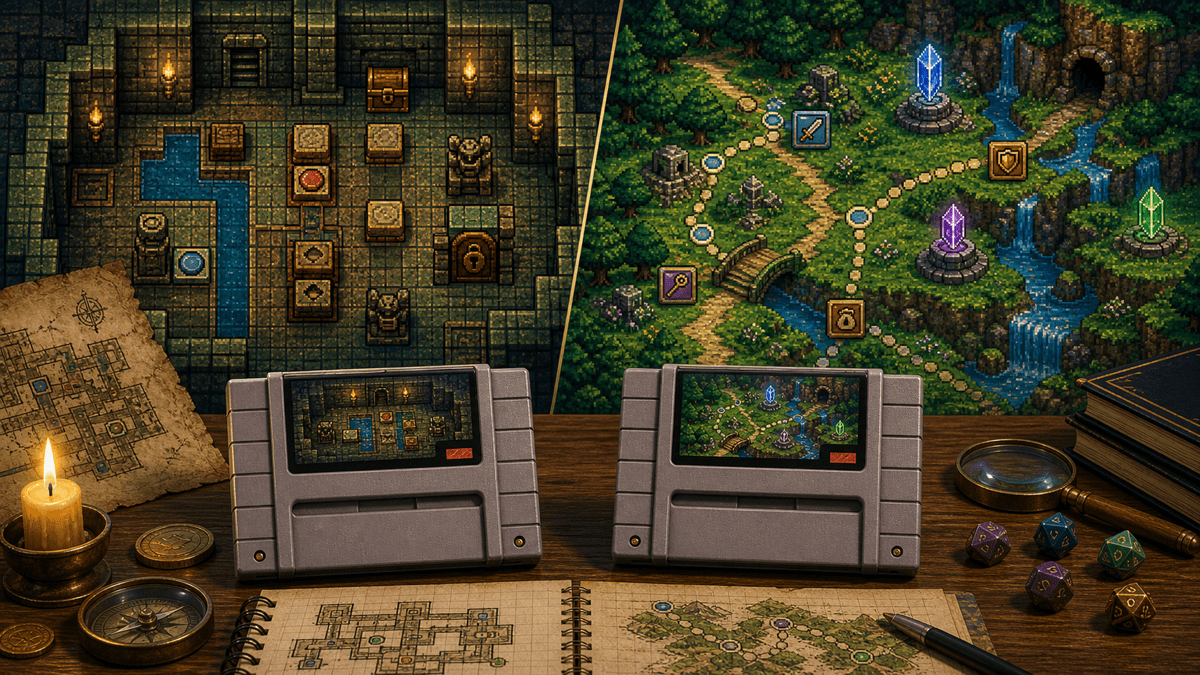 Zelda vs 16-Bit Action RPGs: Adventure Design Compared featured image in 16-bit fantasy adventure collector style.