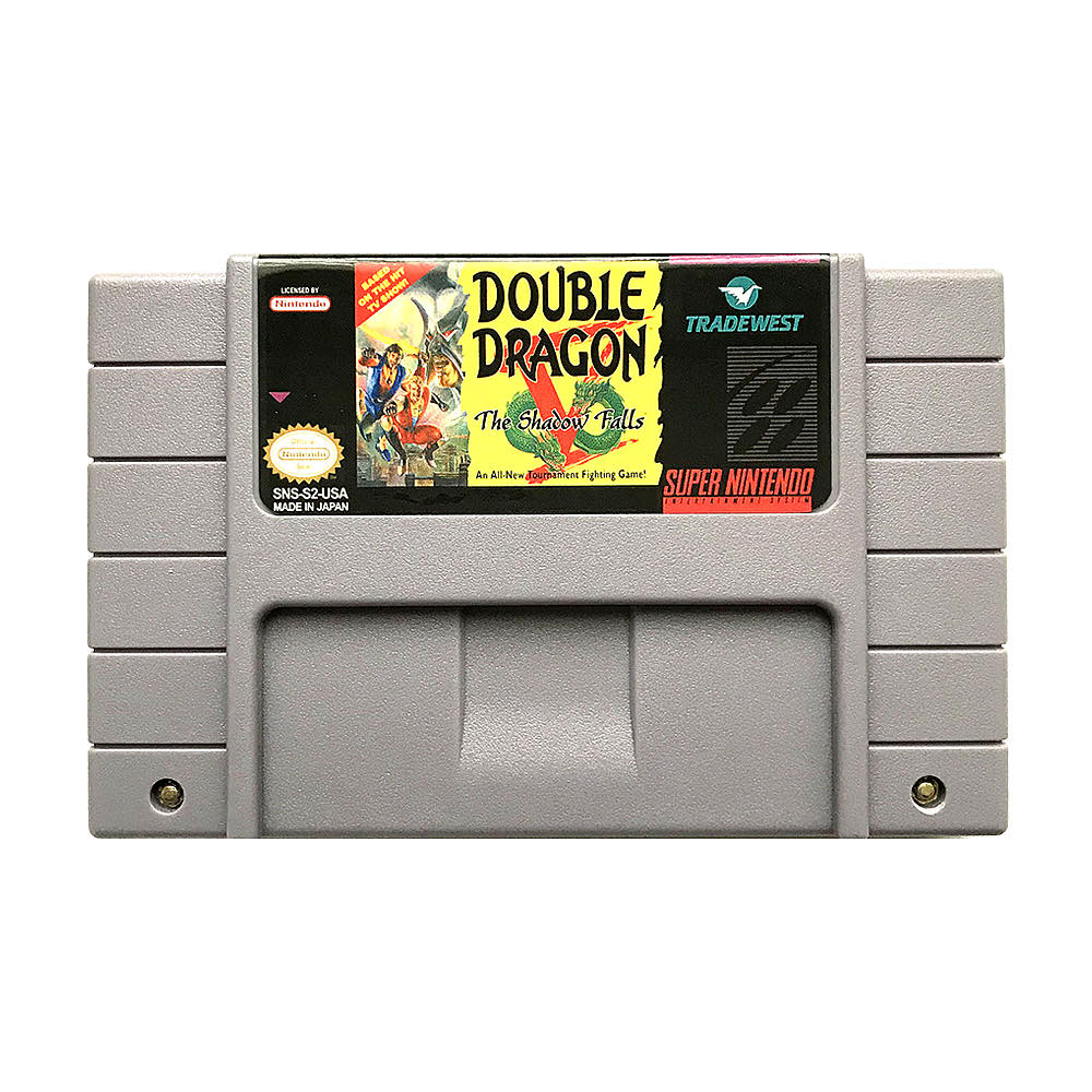 Double Dragon V: The Shadow Falls custom SNES cartridge with Grade A label, NTSC-U version.