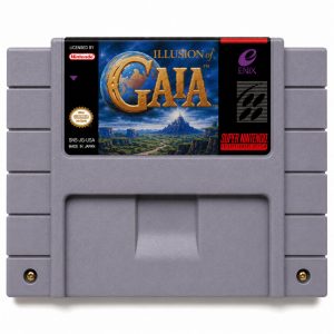 Illusion of Gaia custom SNES cartridge with Grade A label, NTSC-U version with SRAM save support.