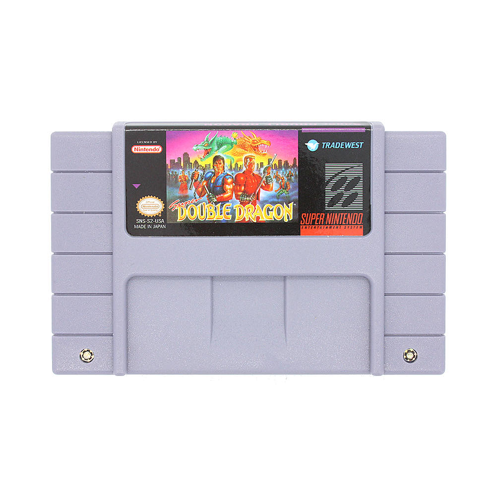 Super Double Dragon custom SNES cartridge with Grade A label, NTSC-U version.